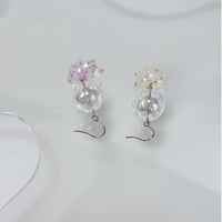 ゆれる傘とシャボン玉（ 満開桜・イエロー小花  ）
