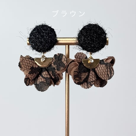 モヘア×レースフリル