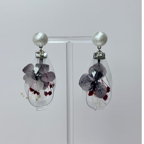 紫陽花グレー×レッドsizukuパール