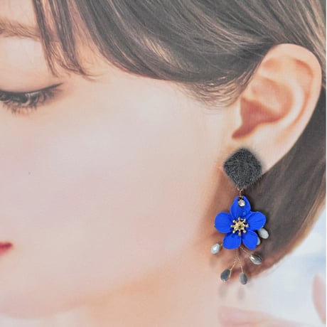 くるみファー×フラワードロップ
