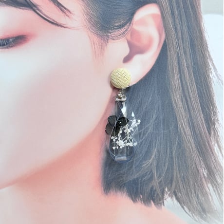 （春夏）紫陽花ダークグレー×ホワイトshizukuラタン