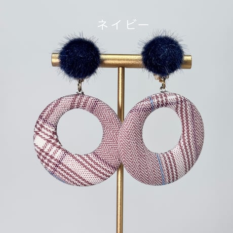 くるみファー×チェックリング