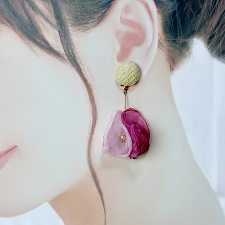 ラタン×花びらシフォンミックス