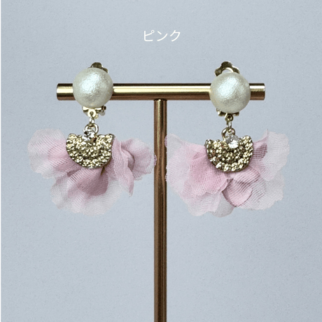 マットパール×シフォンフラワー