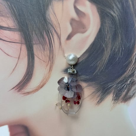 紫陽花グレー×レッドsizukuパール