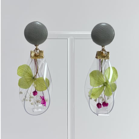 紫陽花ライトグリーン×ピンクsizukuレザー