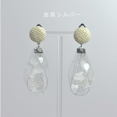 （春夏）紫陽花純白sizukuラタン