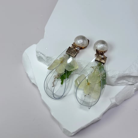 紫陽花レモンイエロー×リーフsizukuパール