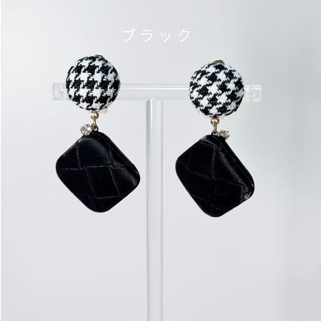 千鳥柄×ルミナスレザー風