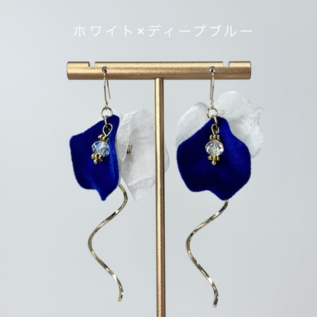 花びらシフォン&スウェードメタルライン