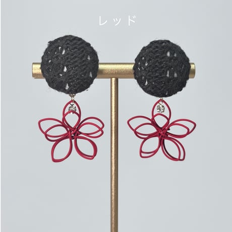ニットボタン×ワイヤーフラワー