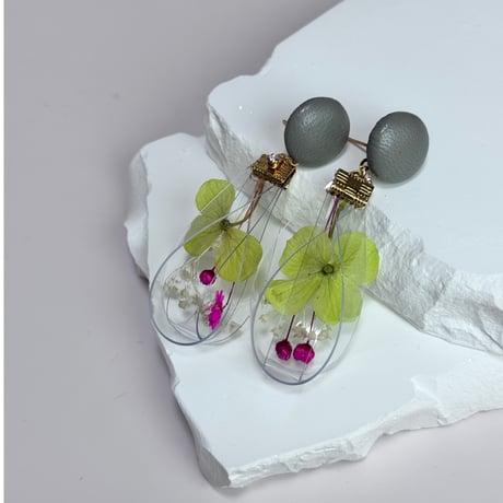 紫陽花ライトグリーン×ピンクsizukuレザー