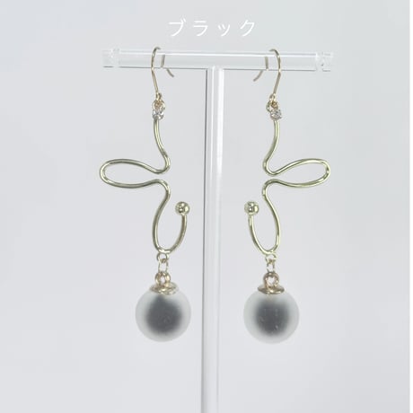 ゴールドまがりパーツ×タピオカ風ボール