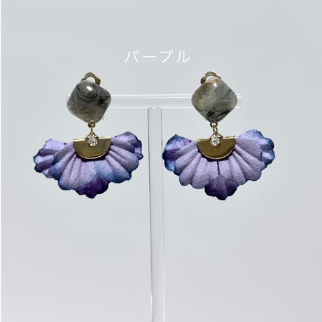 大理石風レジン×ふんわり花びら