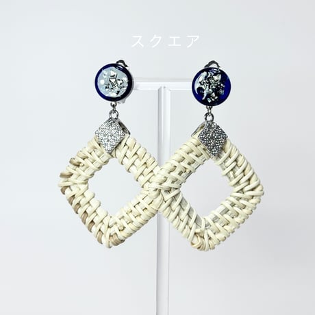 ラメ入りレジン×ラタン