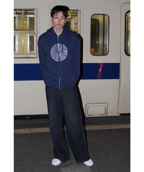 【Shin no Thought】zip hoodie "Navy"