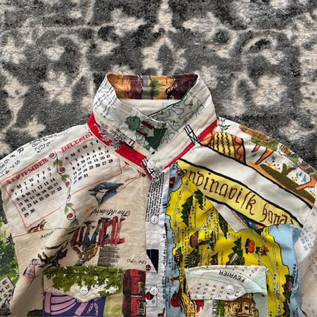 USED Multi Vintage Tapestry Remake Work Shirt