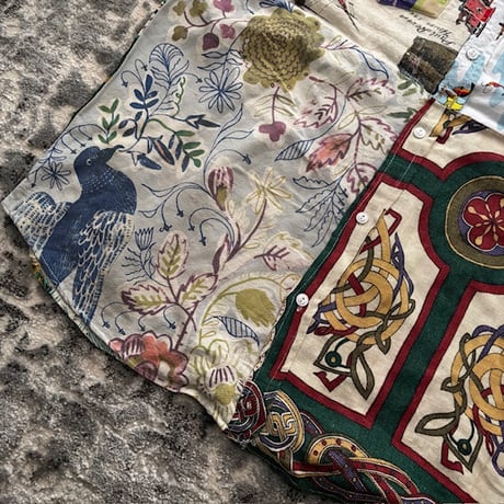 USED Multi Vintage Tapestry Remake Work Shirt