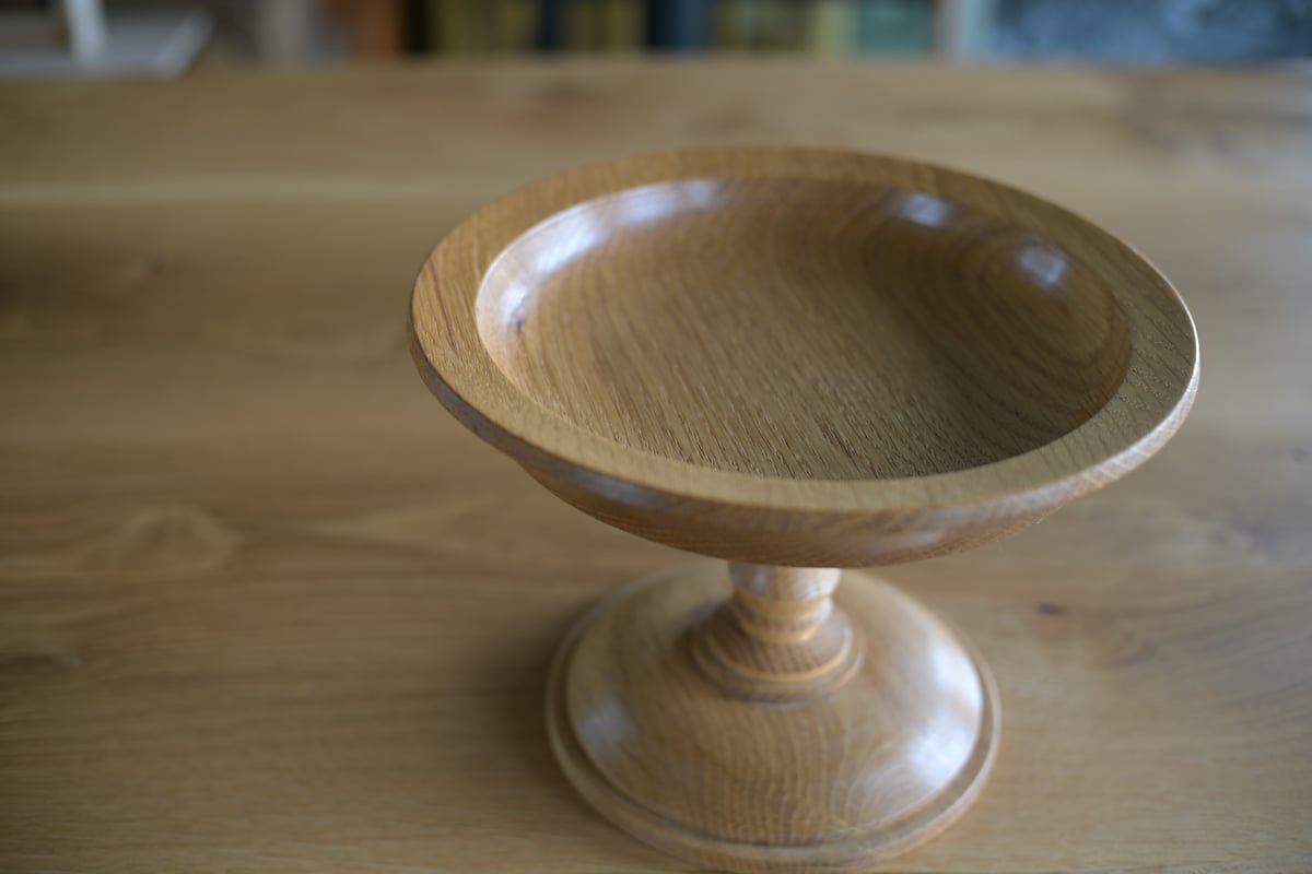 コンポート皿　長皿　ナラ材 b32ee74e652ac8fe93d7dd22803f07