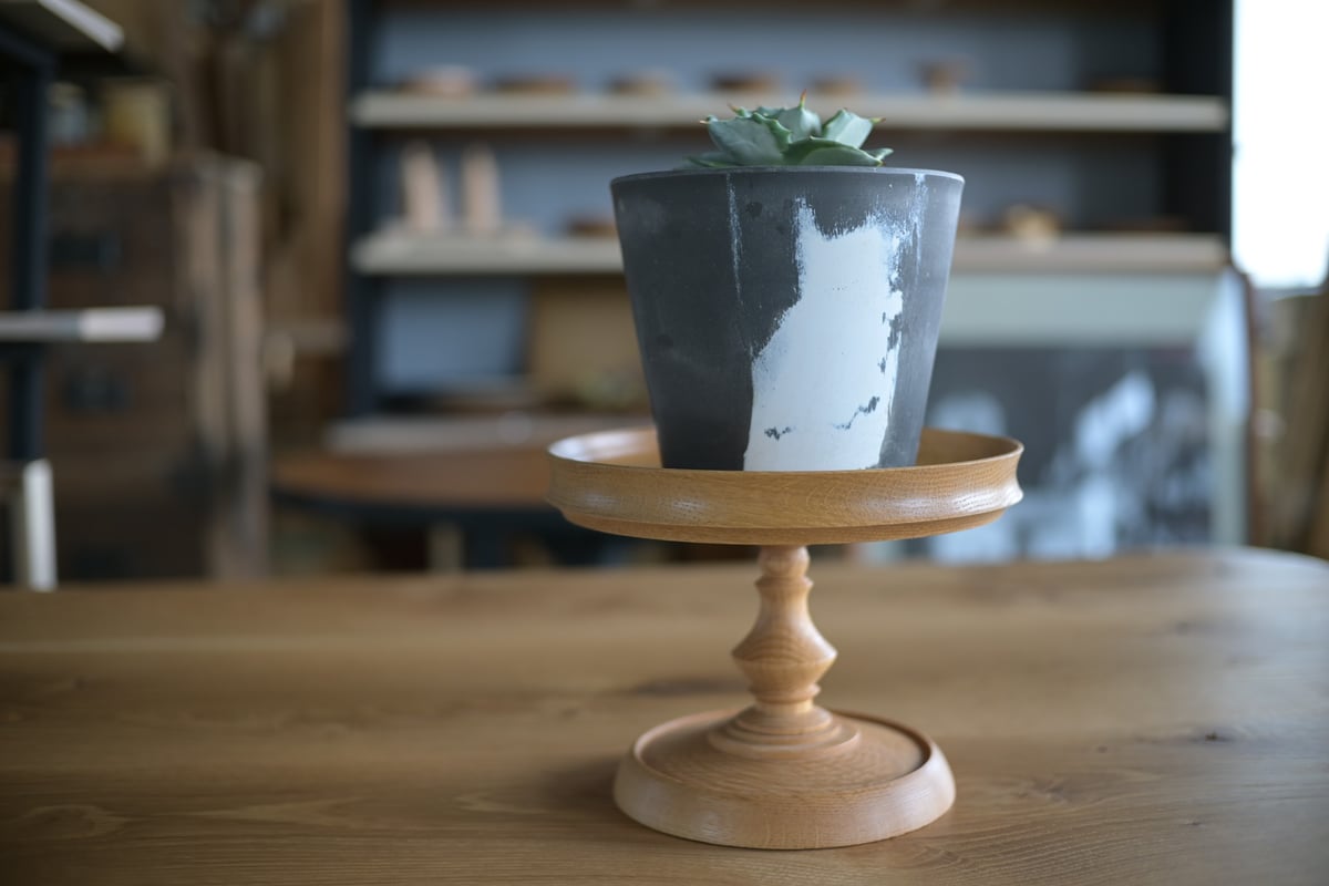 コンポート皿 b【樹種】ホワイトオーク 【サイズ】直径164ミリ 高さ