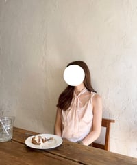 silky bowtie blouse［pink beige］