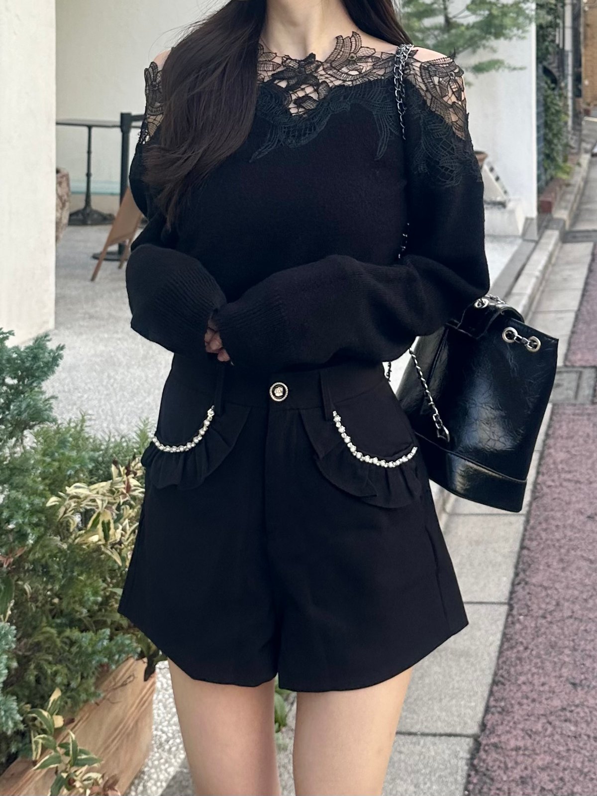 新品♡ミストレアス♡Frilly Off Shoulder Knit Top Frilly Off Shoulder Knit Top - MISTREASS