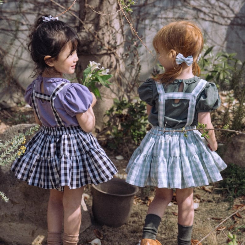 即納】【M/L】【mint/black】Check Mia skirt 【Wonny Rib 即納】【M/L】【mint/black】Check Mia skirt 【Wonny Rib