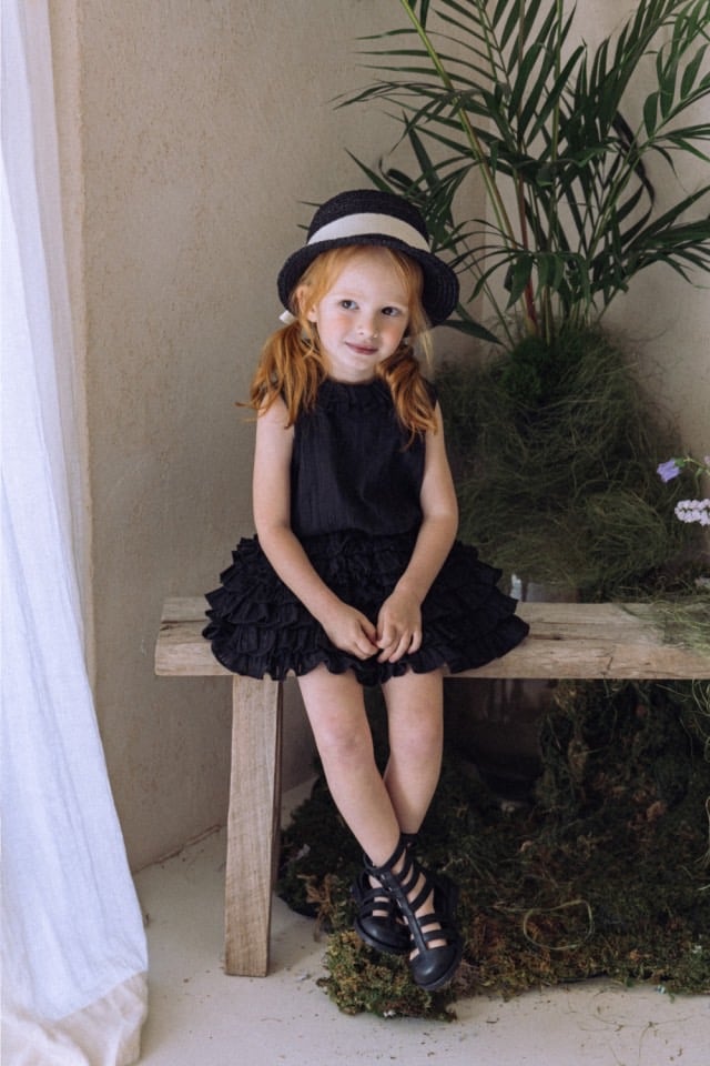即納】【S-XL】Blooming blouse & skirt set (black) 【