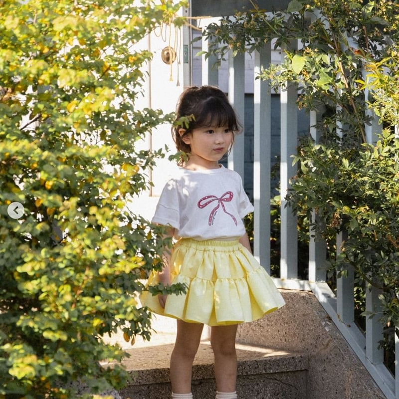 即納】【M/L】Vintage ribbon T (cream/charcoal) 【Won