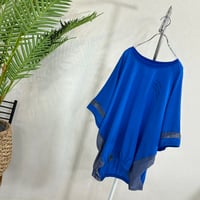 2606-0076】A'lmarl】ブルー◇ふくれジャガード シアー切替ちゅに税込5290