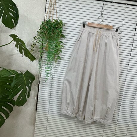 2606-0014】ナチュラル◇薄手ストレッチツイル バルーンサルエルPt税込4950
