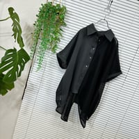 2606-1114】A'lmarl】スミクロ◇メッシュ切替 アシメシャツ税込8800