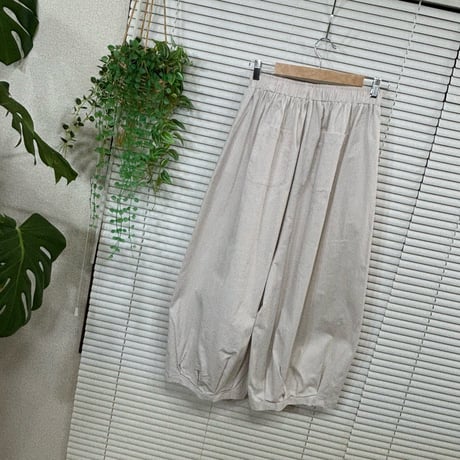 2606-0014】ナチュラル◇薄手ストレッチツイル バルーンサルエルPt税込4950