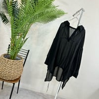 2606-0035】A'lmarl】黒◇ガーゼ スキッパーブラウス税込6900