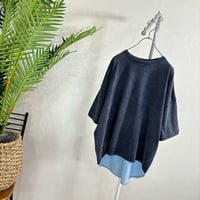 2606-0070】ネイビー◇ケミカル加工 Backデニム切替Tee税込\6490