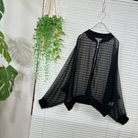 2606-0017】A'lmarl】黒◇3Dプリーツ ボリューム袖ジップアップ税込8800