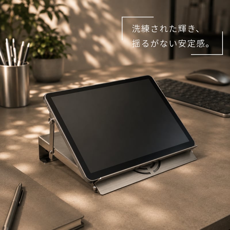 ステンレス製タブレットスタンド ステンレス製タブレットスタンド | M・FLAT