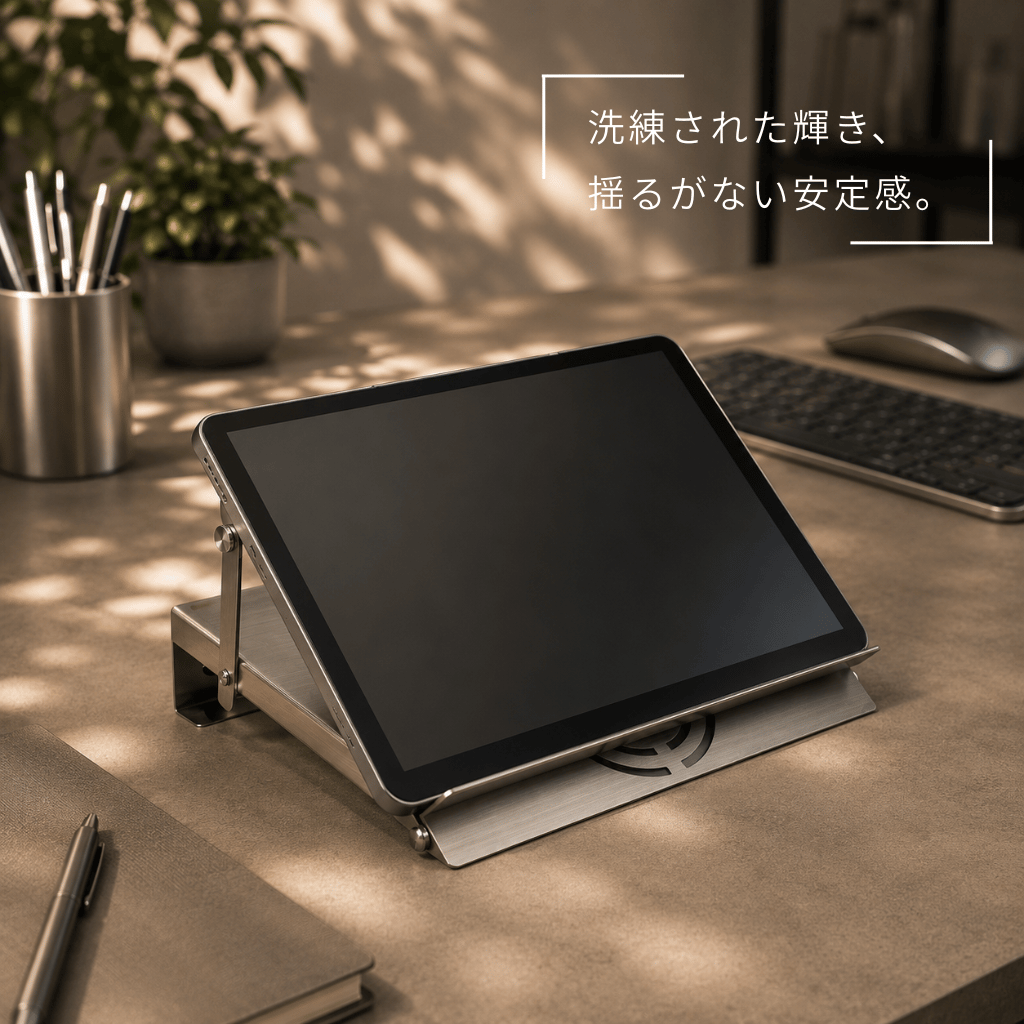 ステンレス製タブレットスタンド ステンレス製タブレットスタンド | M・FLAT
