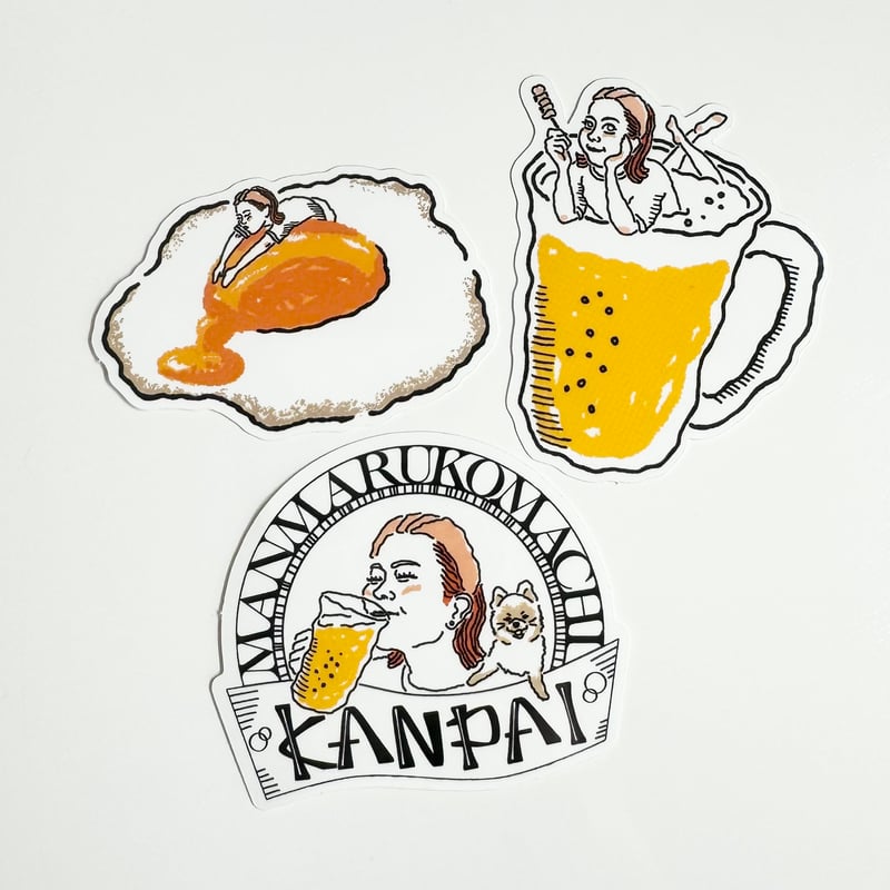 プロぼっち飲兵衛ステッカー3枚セット | 小さい町の赤ちょうちん