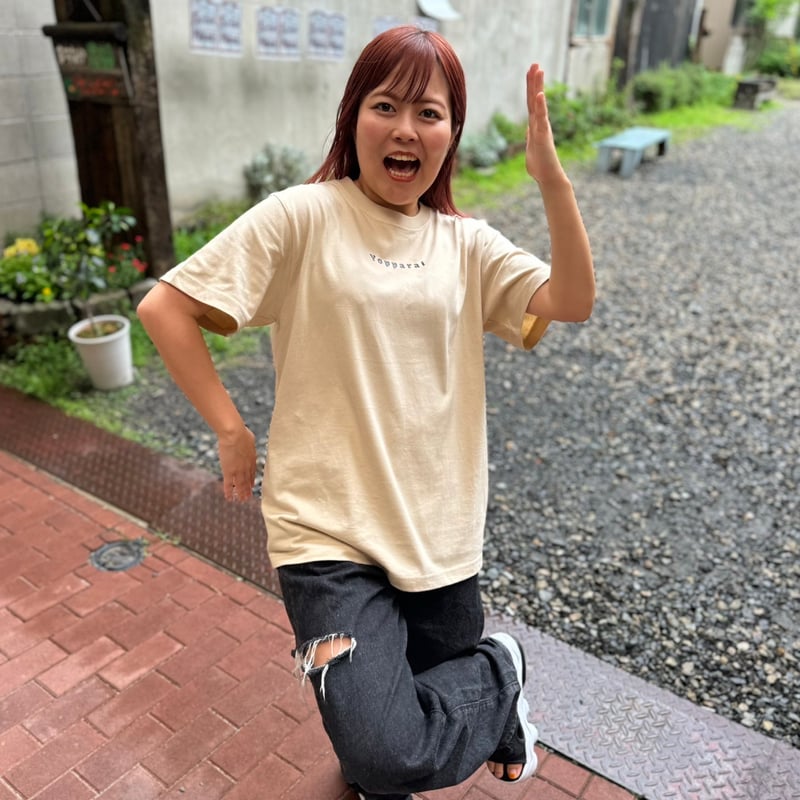 酔っぱらいTシャツ（サンドベージュ） | 小さい町の赤ちょうちん