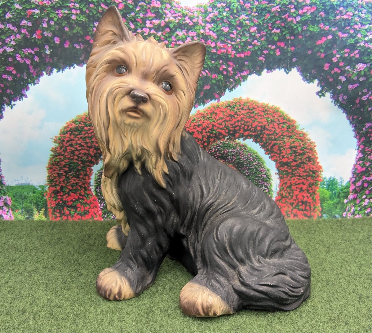 犬の置物 ヨークシャテリア アンティーク 陶器 ドマン | よしつねの