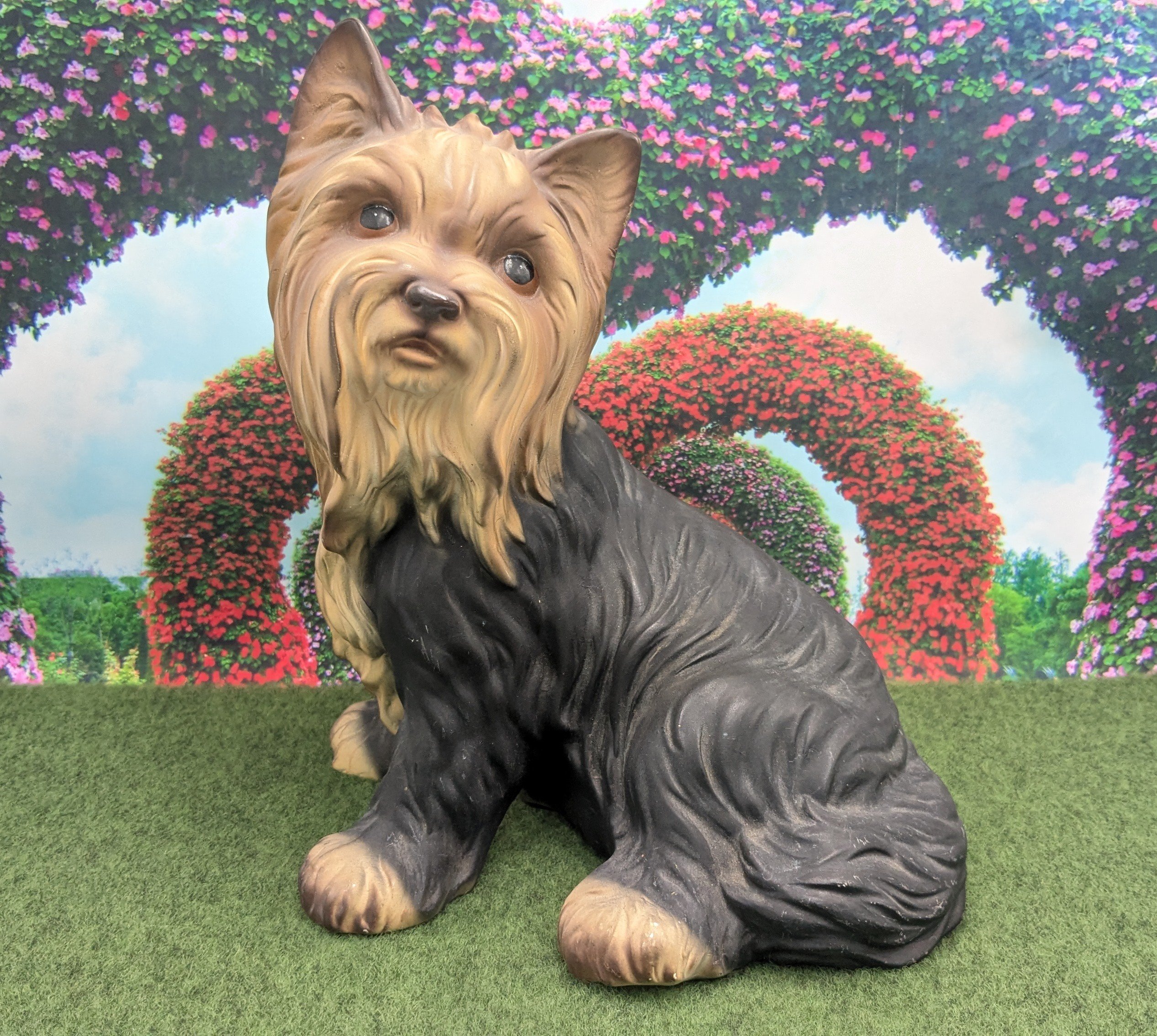 犬の置物 ヨークシャテリア アンティーク 陶器 ドマン | よしつねの