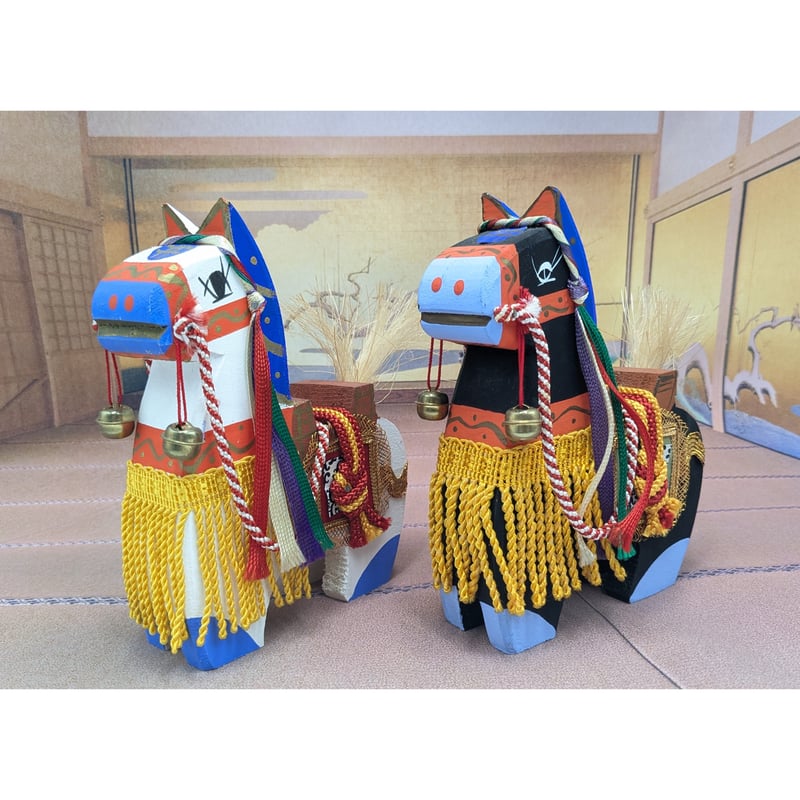民芸品 馬 木製 置き物 2種セット インテリア | よしつねの秘密基地