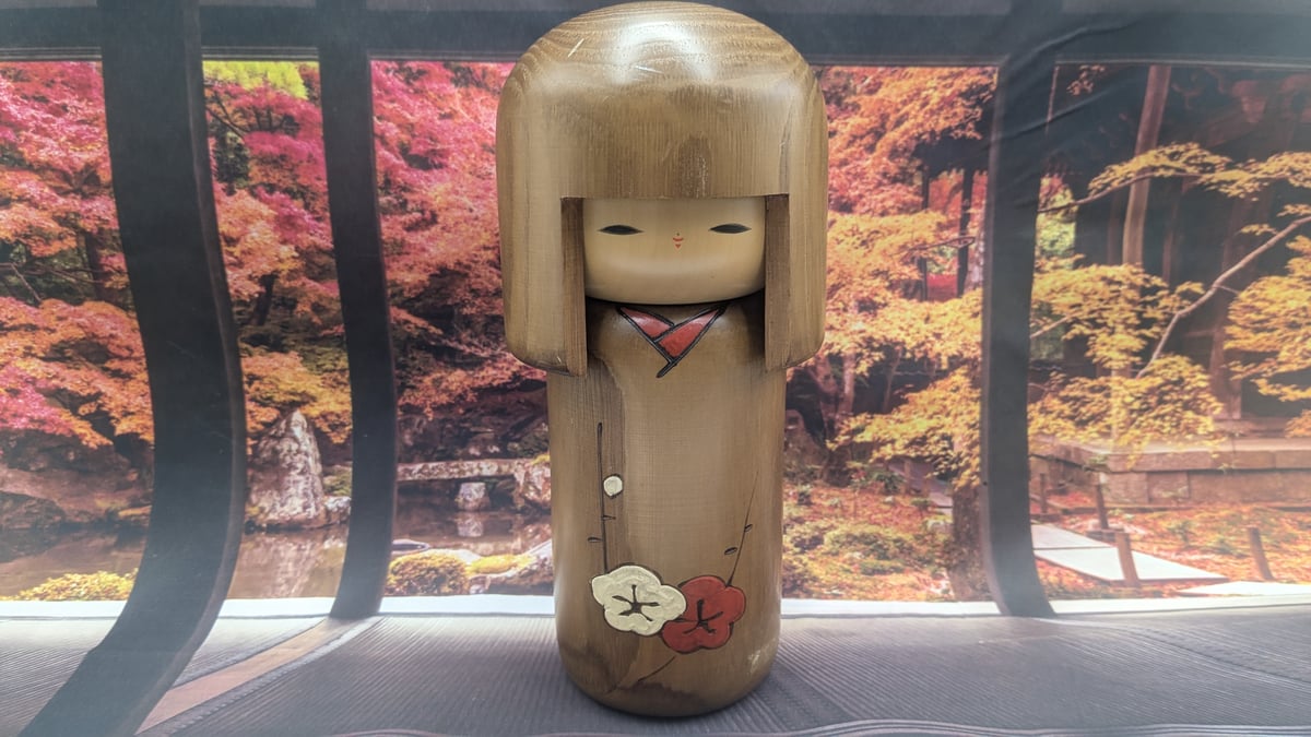 縁起物 卯三郎こけし 創作こけし 梅 伝統工芸 木製 置物 郷土玩具 近代