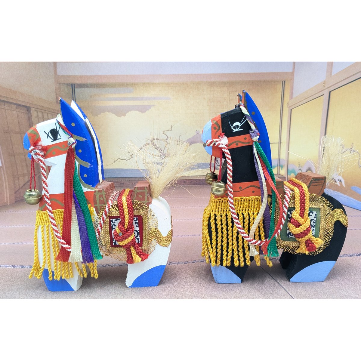 民芸品 馬 木製 置き物 2種セット インテリア | よしつねの秘密基地