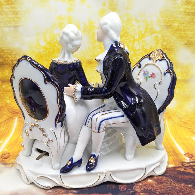 美品　迄陶器製 西洋人形 置物 アンティーク 加藤工芸　送料込み価格 レースドール 陶器 置物 陶器人形 アンティーク人形 加藤工芸 トランプ