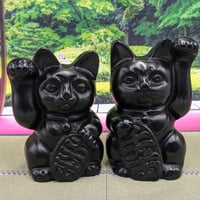 縁起物 水晶 招き猫 天然石 パワーストーン 置物 彫刻 幸運 開運 浄化