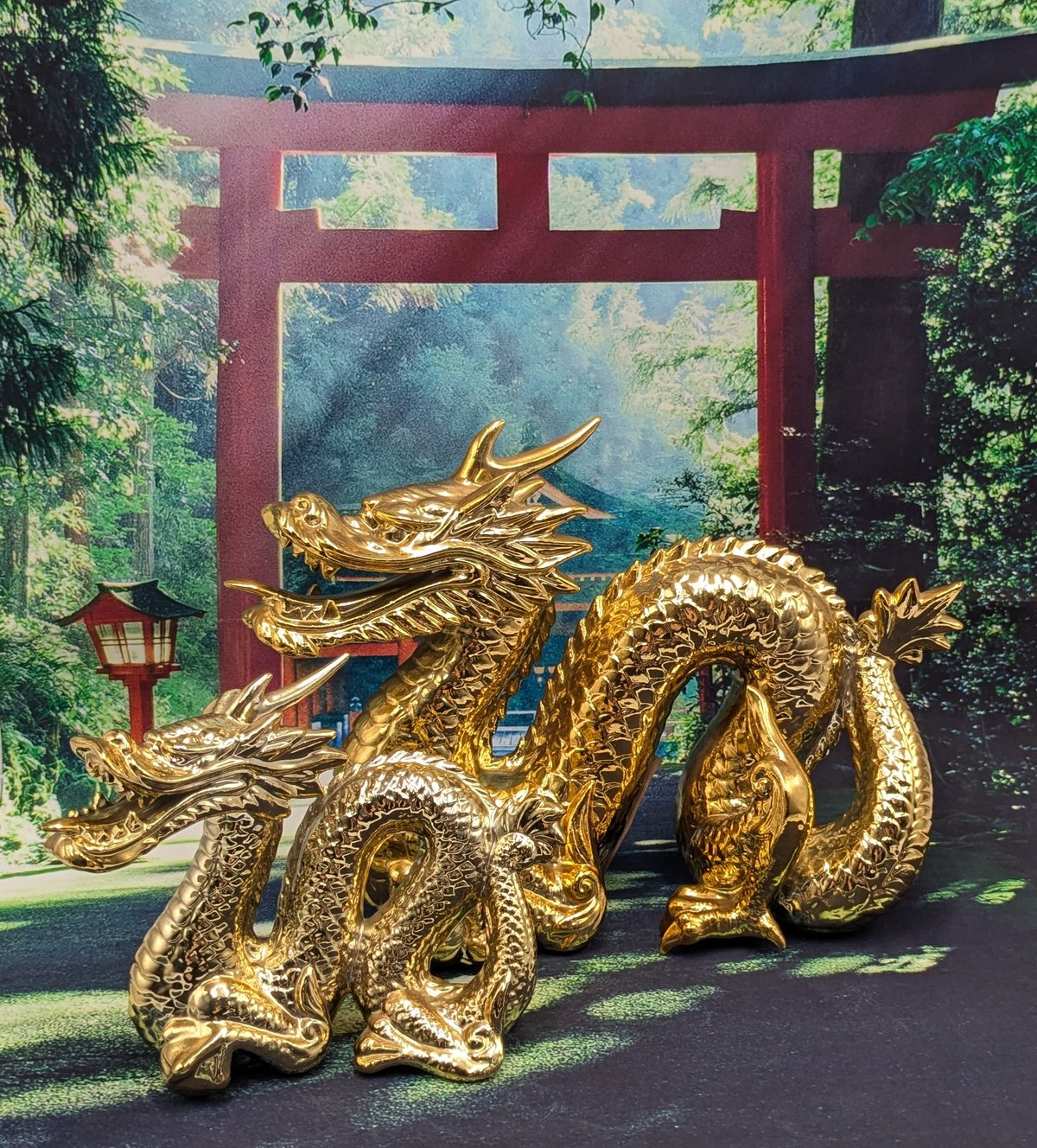 縁起物 風水 開運 黄金龍 一本角 2種セット インテリア 置物