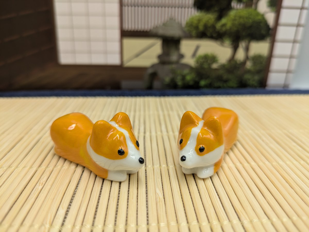 陶器製 箸置き 2個セット 犬 置物 かわいい犬の箸置き | よしつねの
