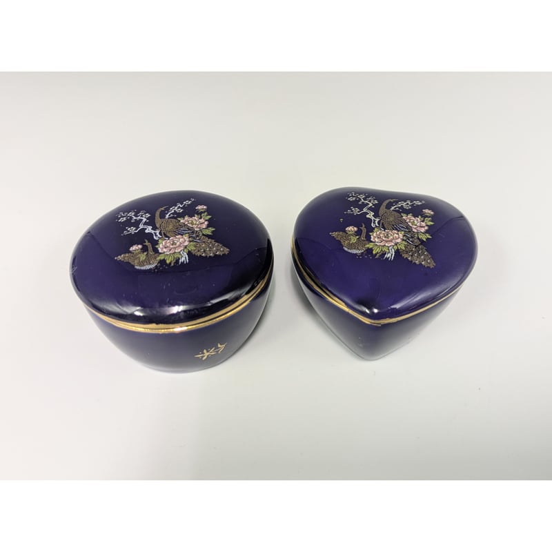 九谷焼 陶器製 小物入れ 2個セット 孔雀柄 | よしつねの秘密基地